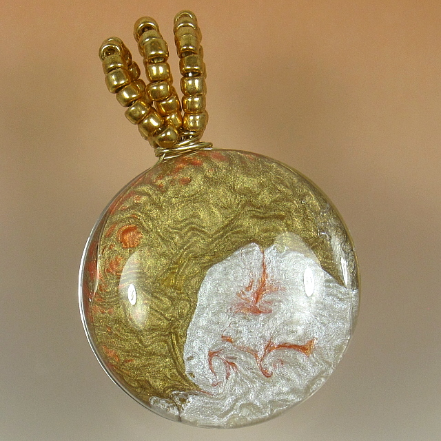 Golden Cream Enamel Pendant