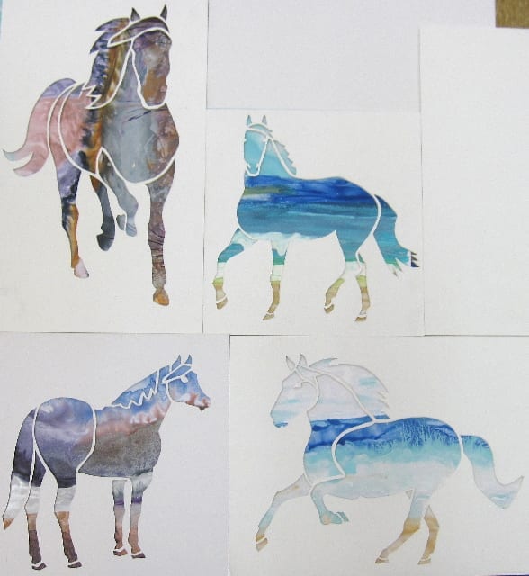 Four Horse Stencils