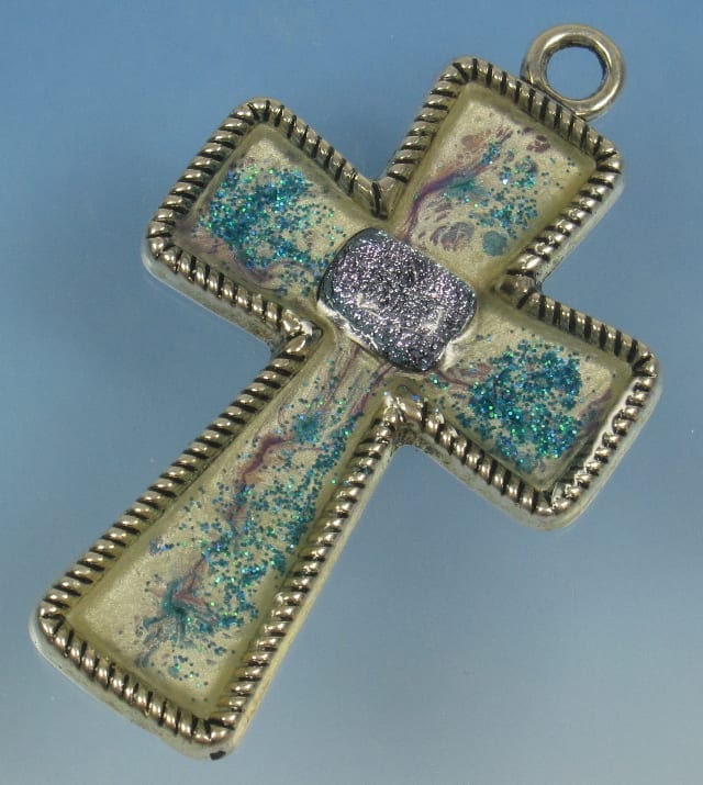 Enameled Bezeled Cross