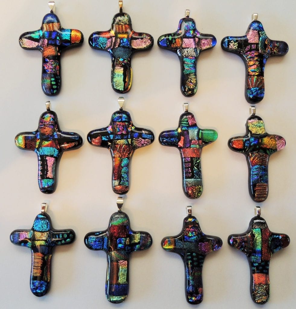 Dichroic Glass Crosses