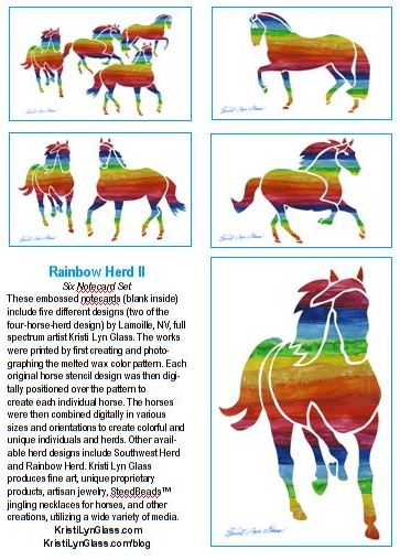 Rainbow Herd 6 Note Card Set