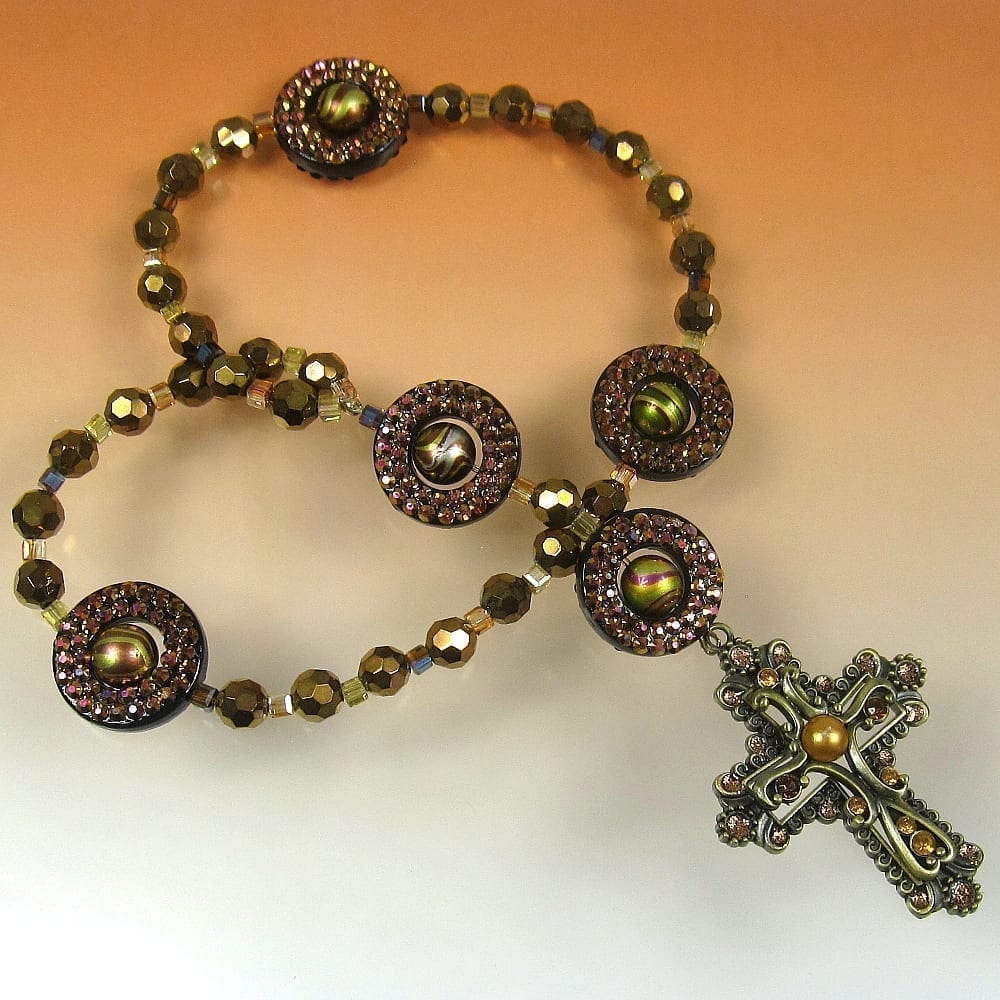 Golden Bling Disks Anglican Prayer Beads Kristi Lyn Glass
