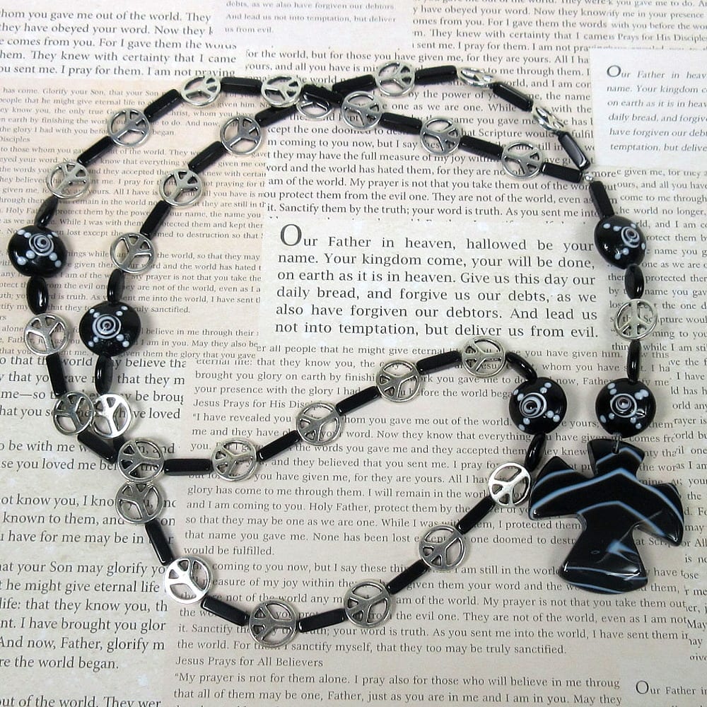 Black Peace Prayer Beads