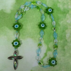 Blue Green Evil Eye Prayer Beads