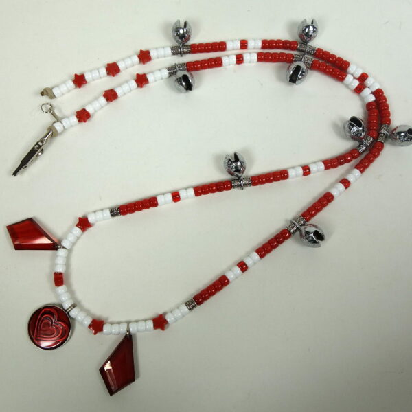 White Red Diamond Dangles Rhythm Beads