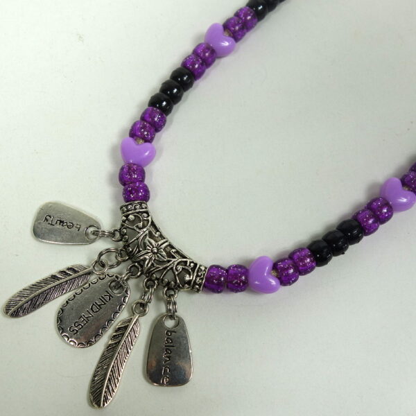 Purple Affirmation Dangles Rhythm Beads-3