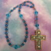 Purple Aqua Jewelled Cross Anglican Prayer Beads