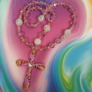 Girly Pink Anglican Prayer Bead Necklace