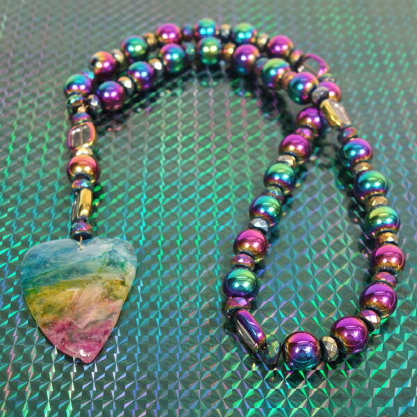 Rainbow Agate Heart Anglican Prayer Beads