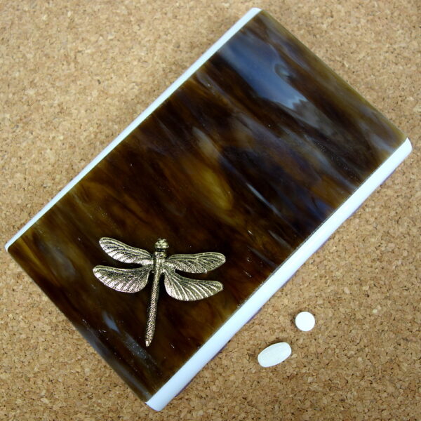 Brown Dragonfly Large 28-dose Pillbox
