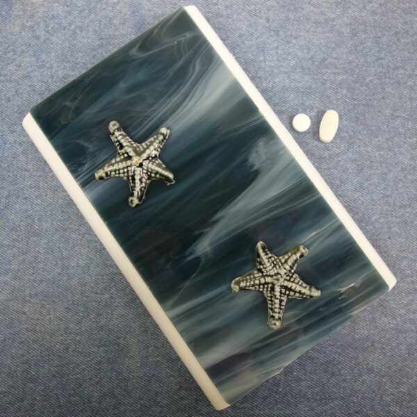 Denim Blue Starfish Medium 28-dose Pillbox