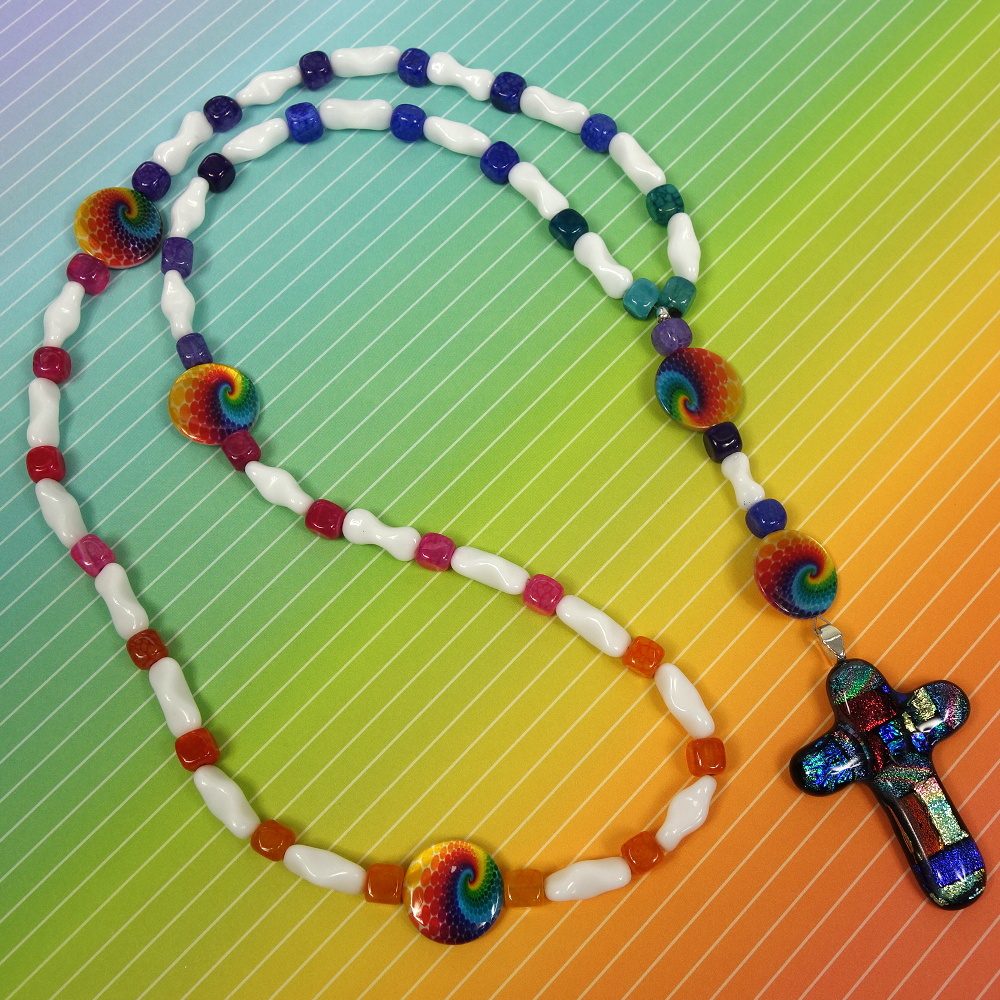 Necklace in Dichroic glass multicolor BB-2