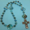 Aqua Crazy Lace Agate Prayer Bead Necklace