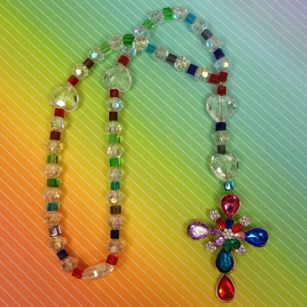 Crystal Rainbow Protestant Prayer Bead Necklace