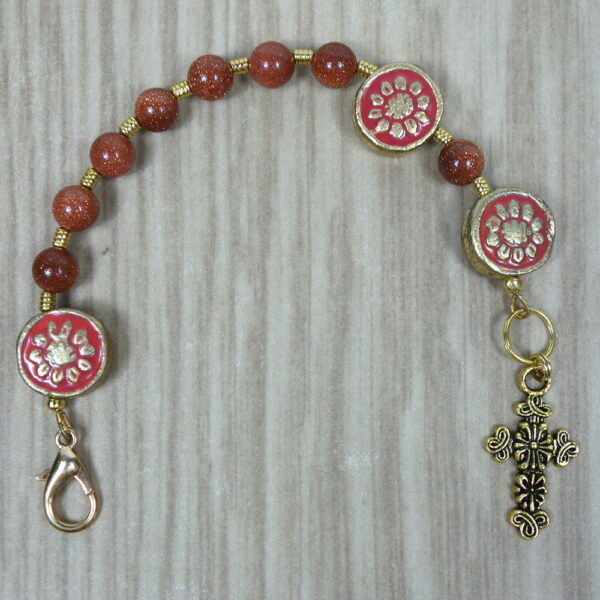 Goldstone Flowered Chaplet Bracelet