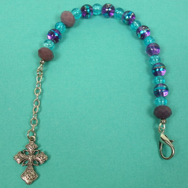 Purple Teal Chain Chaplet Bracelet