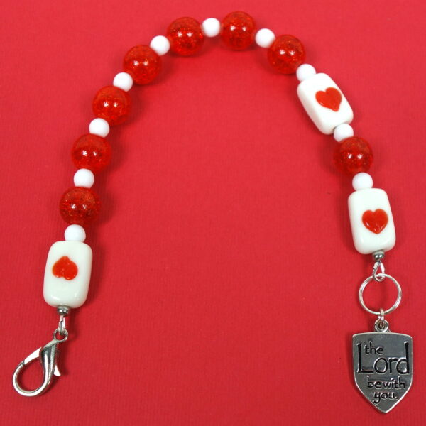 Red Hearted Protestant Chaplet Bracelet