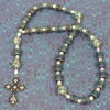 Scrolled Blue Drum Prayer Bead Necklace