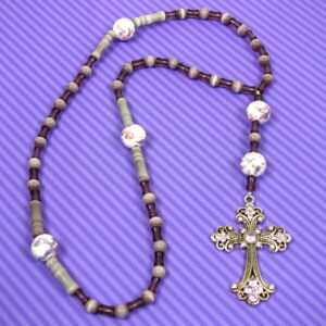 Lavender Flowers Prayer Bead Necklace