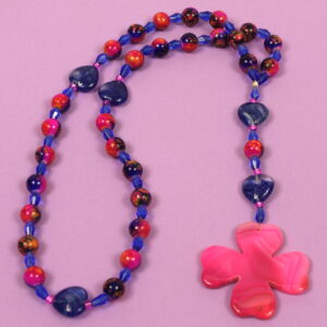 Pink Agate Heart Prayer Beads