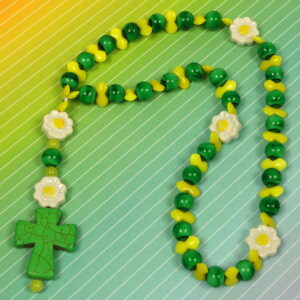 Green Yellow Daisies Prayer Beads