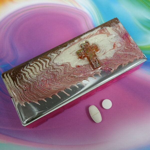 Pink Cross Large 14-dose Pillbox