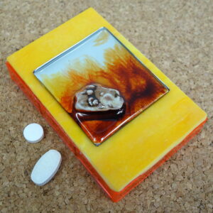 Yellow Mirrored Rock 7-dose Rectangle Pillbox