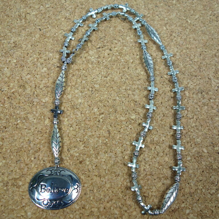 Believe Crosses Protestant Prayer Bead Necklace Kristi Lyn Glass