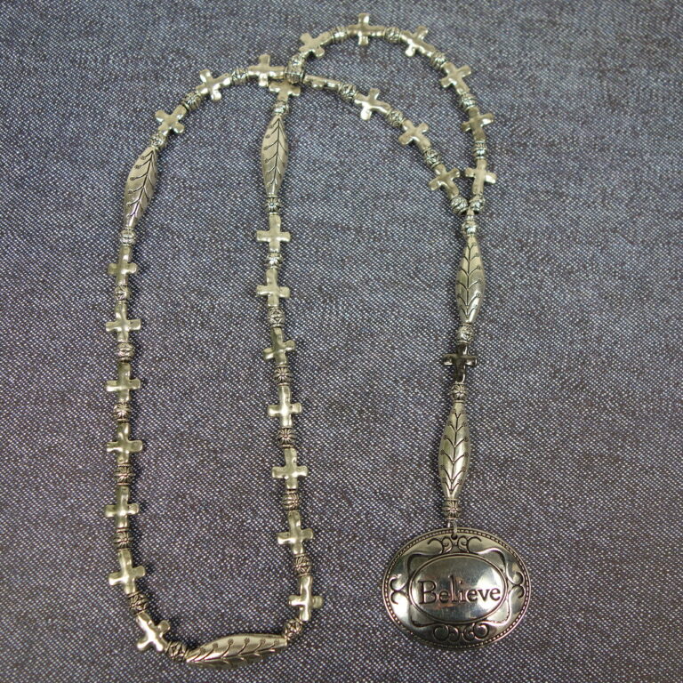 Believe Crosses Protestant Prayer Bead Necklace Kristi Lyn Glass