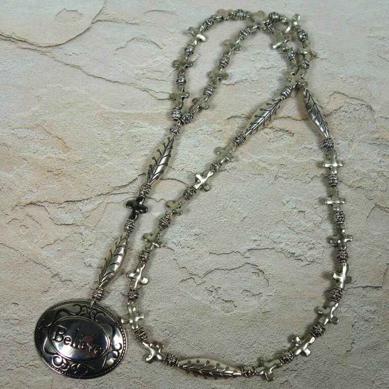 Believe Crosses Protestant Prayer Bead Necklace Kristi Lyn Glass