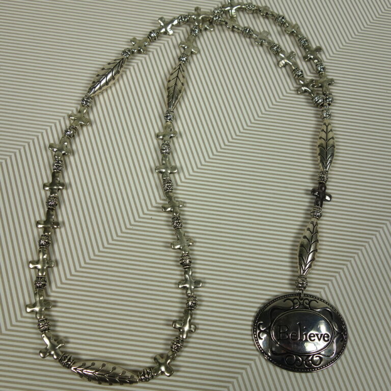 Believe Crosses Protestant Prayer Bead Necklace Kristi Lyn Glass