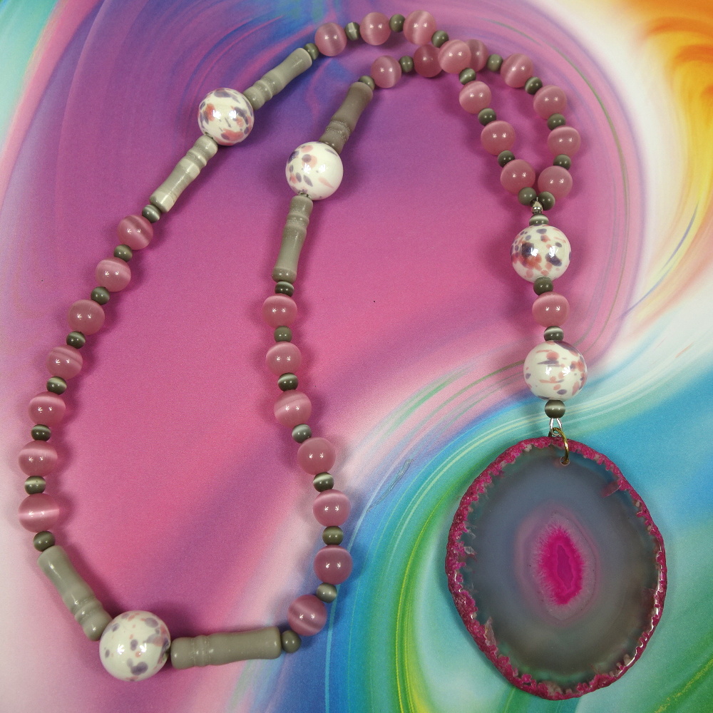 I Am Grateful Protestant Prayer Beads - Fossil Agate & Jasper