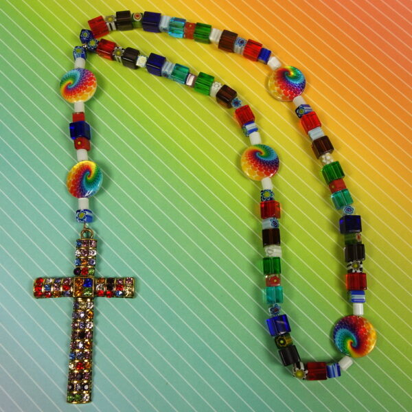 Millefiori Rainbow Cubes Prayer Beads