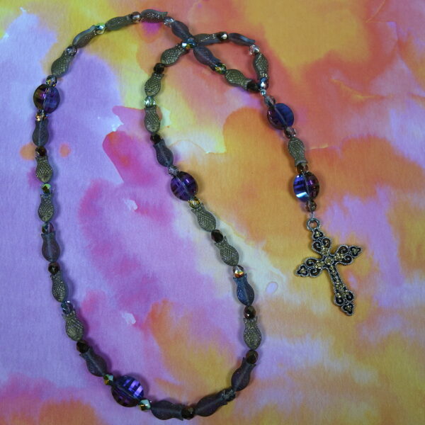 Purple Goldfish Prayer Bead Necklace