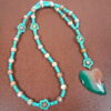 Turquoise Tan Agate Heart Prayer Bead Necklace