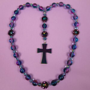 Purple Blue Hematite Prayer Beads