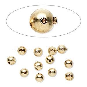 Bead, 14Kt gold-filled, 3mm smooth round. Sold per pkg of 20. - Fire  Mountain Gems and Beads