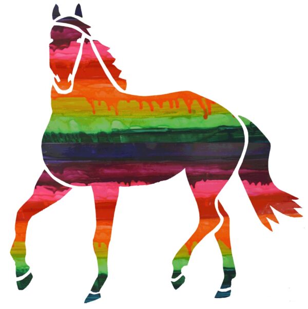 Horsey Magnet--Looking Left Rainbow Horse