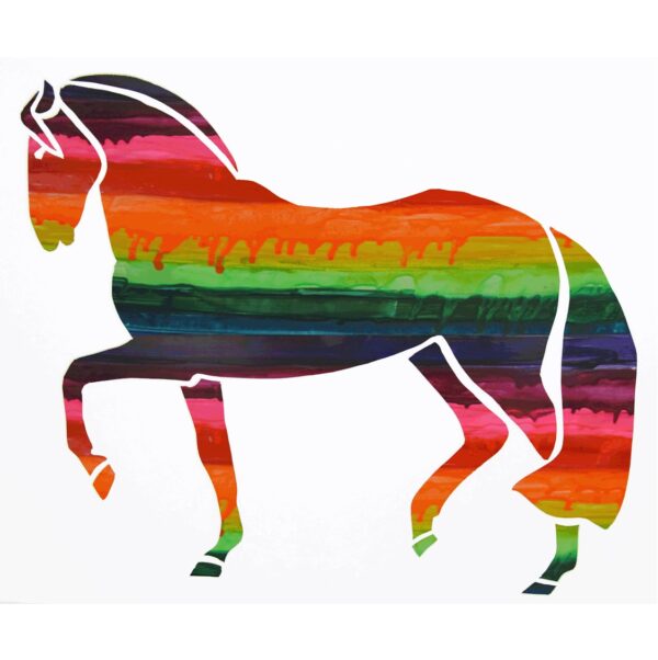Horsey Magnet--Prancing Left Rainbow Horse