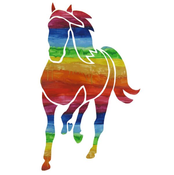 Horsey Magnet--Charging Left Rainbow Horse II