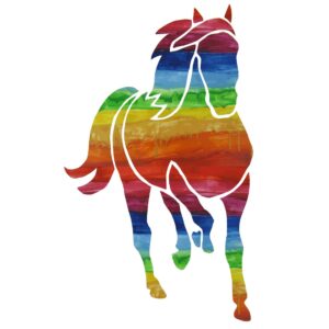 Horsey Magnet--Charging Right Rainbow Horse II
