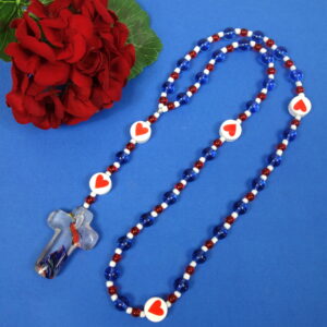 Patriot Hearts Prayer Bead Necklace
