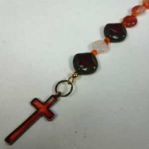 Agate Disk Chaplet Cross