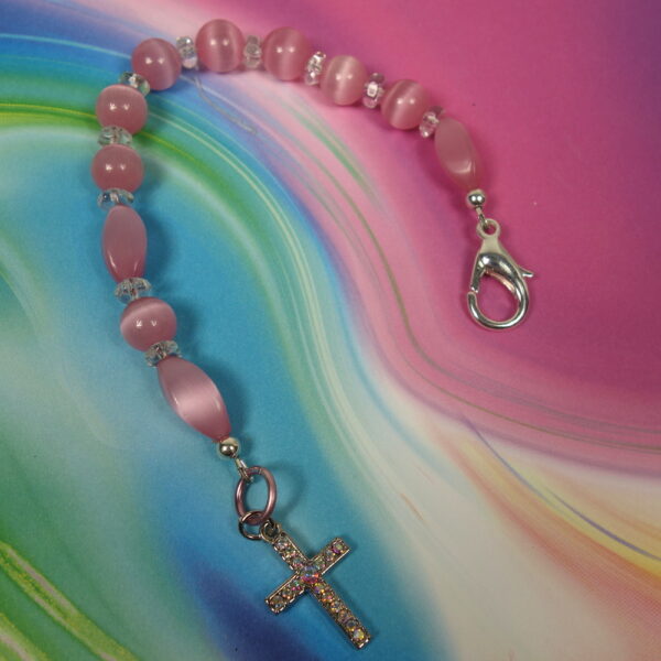 Pink Cats Eye Chaplet Bracelet