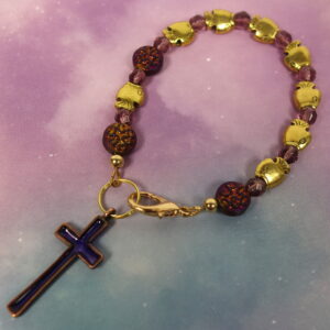 Purple Golden Fishes Chaplet Bracelet