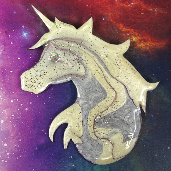 Gray Unicorn Pin