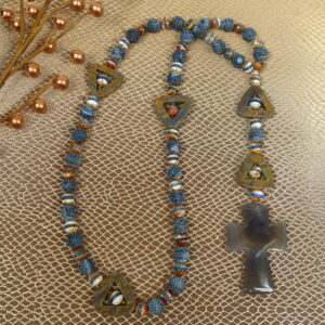 Crackle Agate Prayer Bead Necklace