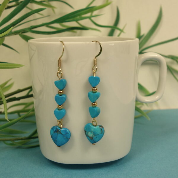 Turquoise Hearts Earrings