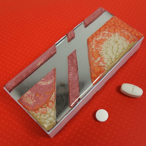 Mirrored Crimson Stripes Medium 14-dose Pillbox