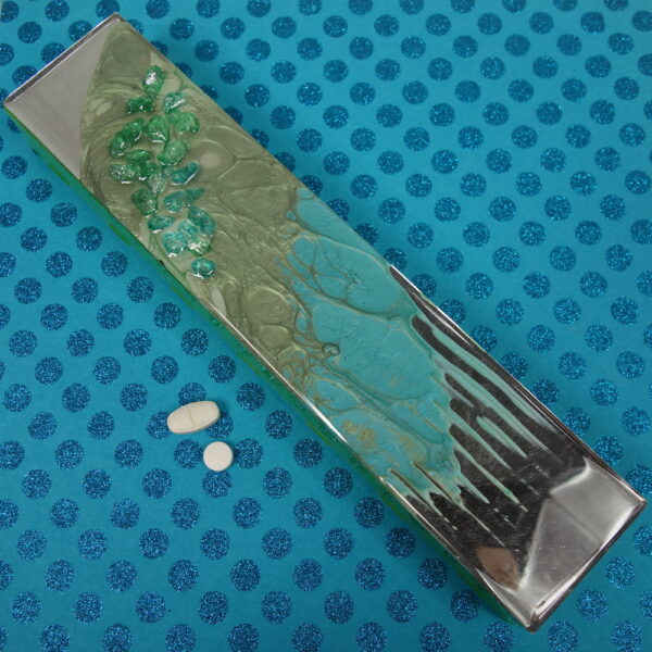 Blue Green Crushed XXL 14-dose Pillbox